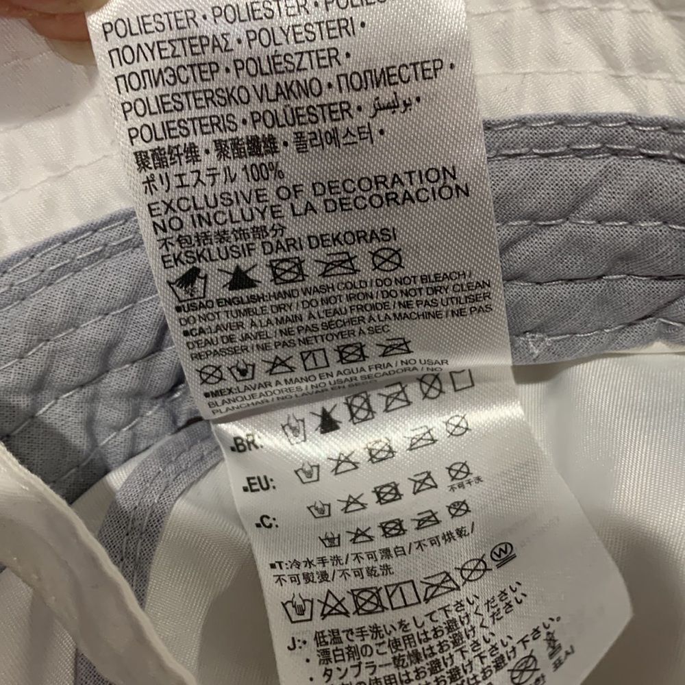 NIKE toddler bucket hat UPF40+ white embroidered logo adjustable chin strap - Picture 7 of 9
